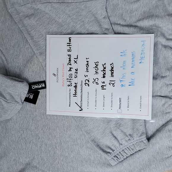 BUFFALO by David Bitton Grey Hoodie with elastic cinched waist and sleeves - Picture 5 of 7